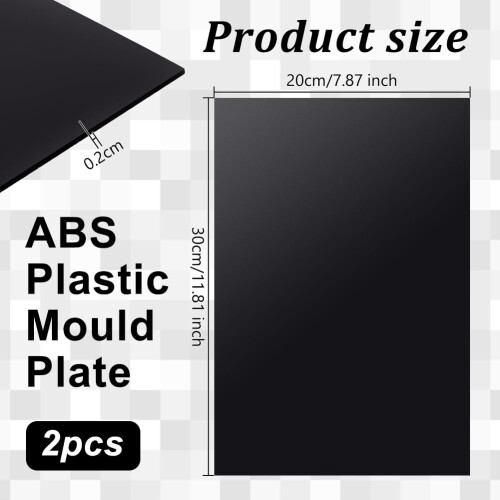 OLYCRAFT 2 Sheets Black ABS Plastic Sheet 30x20cm ABS Plastic Plates 2mm Thick Hard Board for Architectural Models Sand Table Building Model Material 1