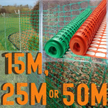 Smith & Barker ECONOMY 80gsm Temporary Barrier Mesh15M 25M 50M Green & Orange Fence Mesh Outdoor Garden Plastic Netting Mesh Fence (15m, Green)