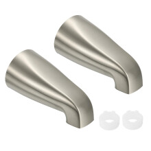 Brushed Nickel Bathtub Spout 2 Pack, Zinc Alloy Tub Faucet Replacement with Adapter, Leak Fit