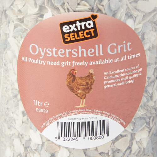 Extra Select Oystershell Grit Tub, 1 Litre (Pack of 2) 1