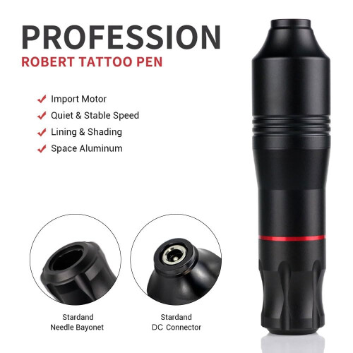 Wireless Rotary Tattoo Pen Kit with DC Interface, Long Battery Life and Voltage Display for Beginners 1