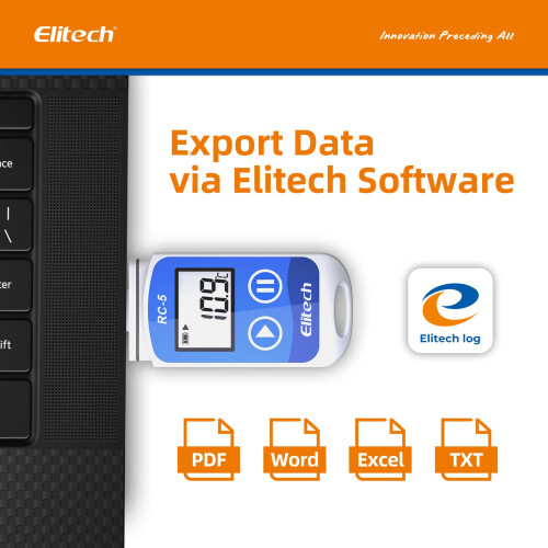 Temperature Data Logger, Elitech RC-5 Reusable Temperature Data Recorder, USB 2.0, 32000 Points, Software for Mac and PC with Calibration Certified 1