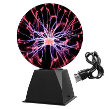 8 Inch USB Powered Plasma Ball Lamp with Touch and Sound Control for Science Fun and Room Décor