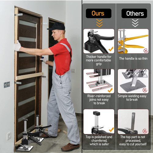 Labor Saving Arm Tool 2PCS Hand Jack Lift, Wall Tile Locator, Multi-Function Height Adjustment Lifting Device,Door Panel Lifting Cabinet Jack Board L 2