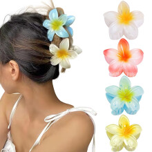 Haarspangen mit Blumen im 4er-Pack White/Orange/Yellow/Blue