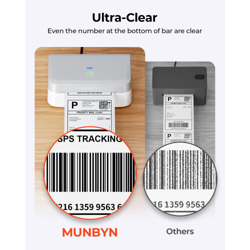 MUNBYN Bluetooth Shipping Label Printer, 4x6 Thermal Label Printer for Small Business, Compatible with iPhone, Android, Windows, macOS, Etsy, Shopify 1