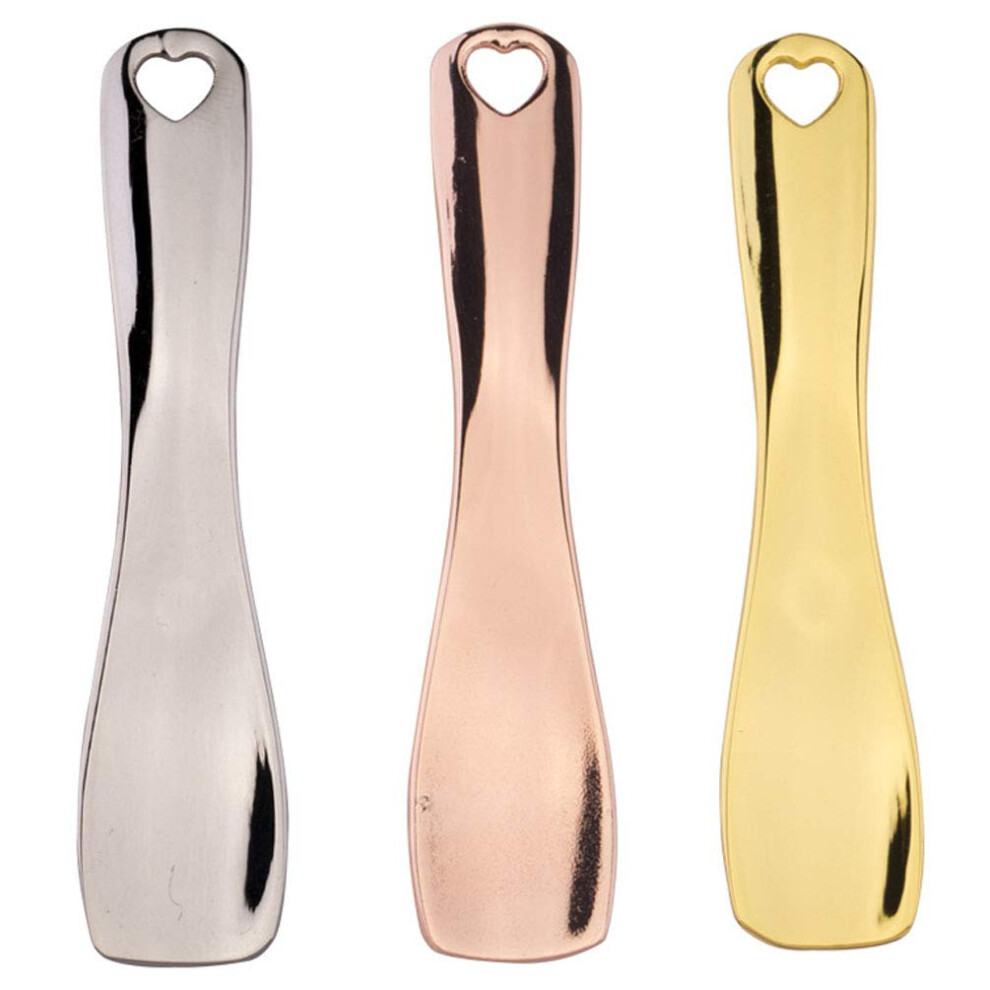 Cream/Gold/Silver 3 Pcs Metal Cosmetic Spoon Spatulas For Skincare Facial Scoop Tool Rose