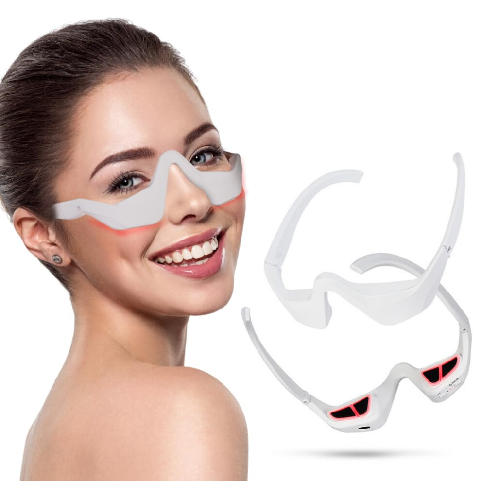 Red/Light/Dark Therapy For Eyes And Circles, Rechargeable Under Eye Massager For Puffiness And Wrinkles