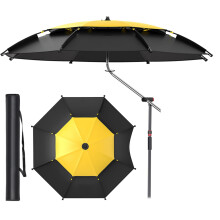 Outdoor sun umbrella with sand anchor, carrying bag, freestanding, 2.2M/7.2FT.
