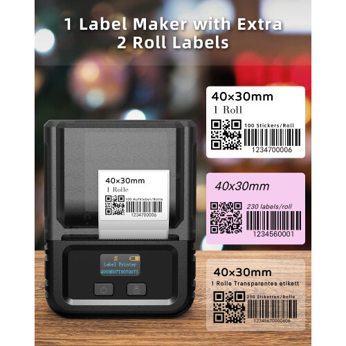 Phomemo M120 Bluetooth Label Printer - Thermal Label Maker Machine Compatible with Phones & PC for Address, Barcode, Home, Office, Wireless Label Mak 2