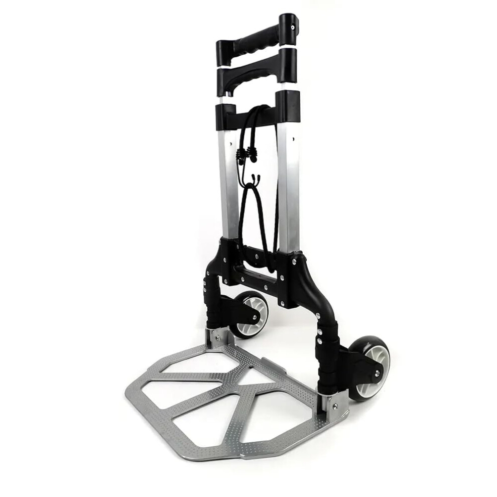 Suprills Aluminium Folding Hand Trolley On Wheels, Heavy Duty Industrial Sack Barrow, Shopping Trolley, Foldable Sack Truck Barrow Cart, 75Kg Load Ca