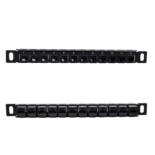 GeeekPi 12 Port Patch Panel, 0.5U CAT6 Network Patch Panel for DeskPi RackMate T1/T0/T2 Rackmount and 10 Inch Server Rack/Network Cabinet 2