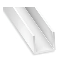 Black & White PVC U Profile Strip 1 Metre (39.37 Inches) UV Resistance INTERNAL Size Ideal for DIY Projects & Professional Use TMW Profiles (White, 1