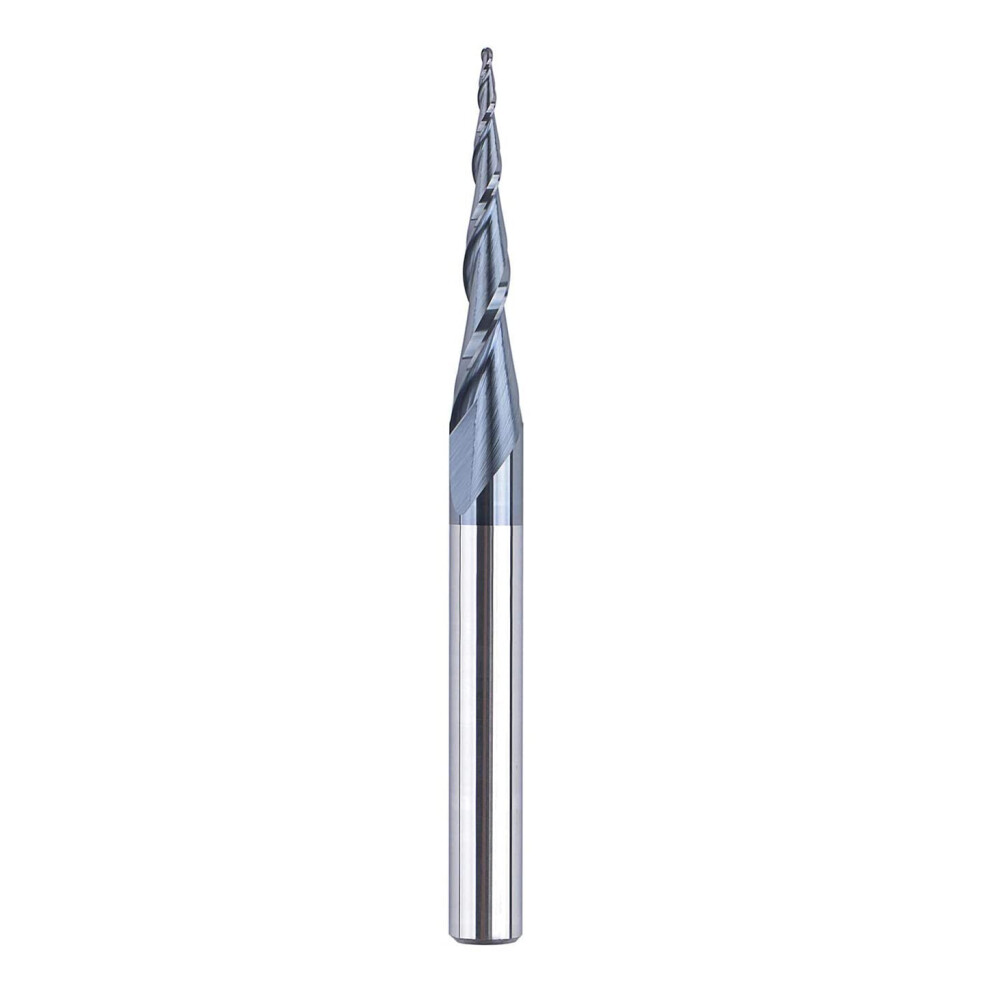 Spetool Tapered Spiral End Mill Ball Nose 0.5Mm Radius 1/4'' Shank Cnc Router Bits Solid Tungsten Carbide 2-Flute Tialn Coated Milling Cutter For 2D 11413363