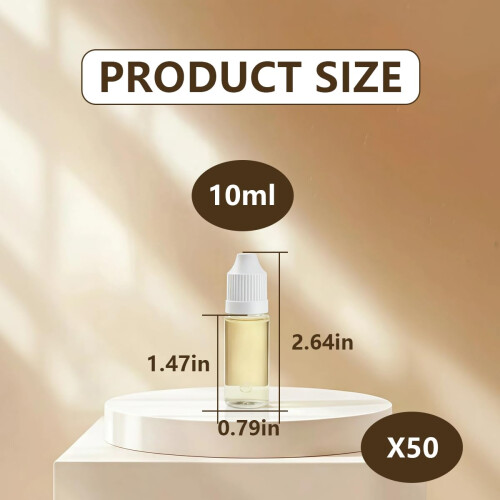 OHEETU 50 Pcs 10ml Clear Plastic Squeezable Dropper Bottles Empty Refillable Eye Liquid Dropping Refueling Vials Sample Packing Storage Holder Contai 1
