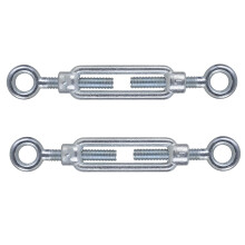 M6 x 110mm Eye & Eye Steel Turnbuckles Wire Tensioner Strainer Closed Hook Threaded Hook (Pack of 2) N18AB