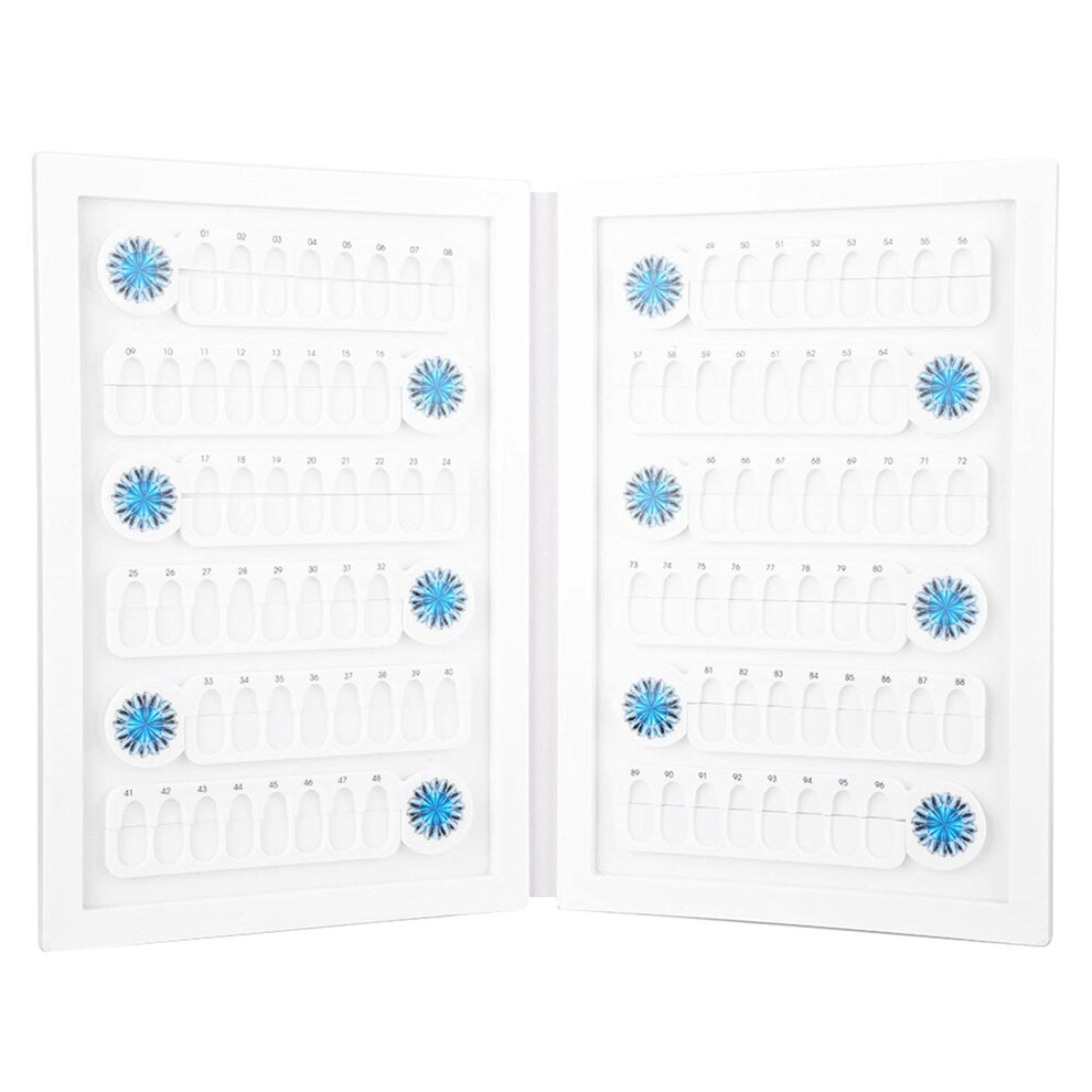 96 Grid Nail Color Display Book with Magnetic Tip Lock, Durable Acrylic Nail Tip Display Board