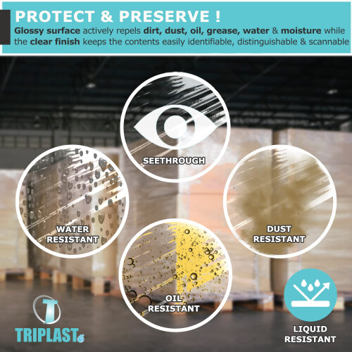 Triplast 400mm Clear Pallet Stretch Wrap - Standard Core, 17mu Thick - Plastic S 2