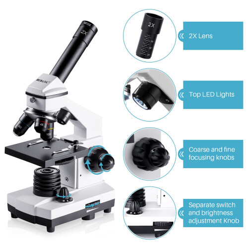 2000X Compound Microscope for Kids Adults: Microscope for Biology Education 2