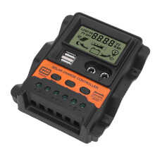 80A PWM Solar Charge Controller with LCD Display Dual USB Ports 12V 24V for Off Grid Camping
