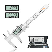 LOUISWARE Electronic Digital Vernier Caliper - 150mm Stainless Steel Professional Metal Digital Caliper With Easy to Read Lcd Vernier Gauge, Inch/Met