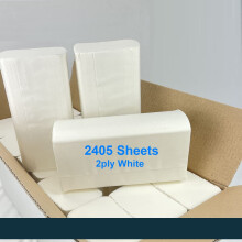 White Paper Hand Towels Z Fold 2405 Sheet, Extra Soft Hygienic Paper, Strong Absorbent, 100% Pure Pulp, Compatible with Universal Fold Towel Dispense