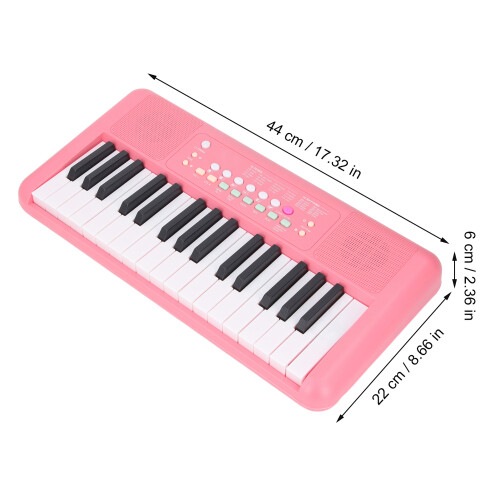 32-Key Electronic Keyboard with Microphone, Vibrato & Echo, Strawberry Red 1