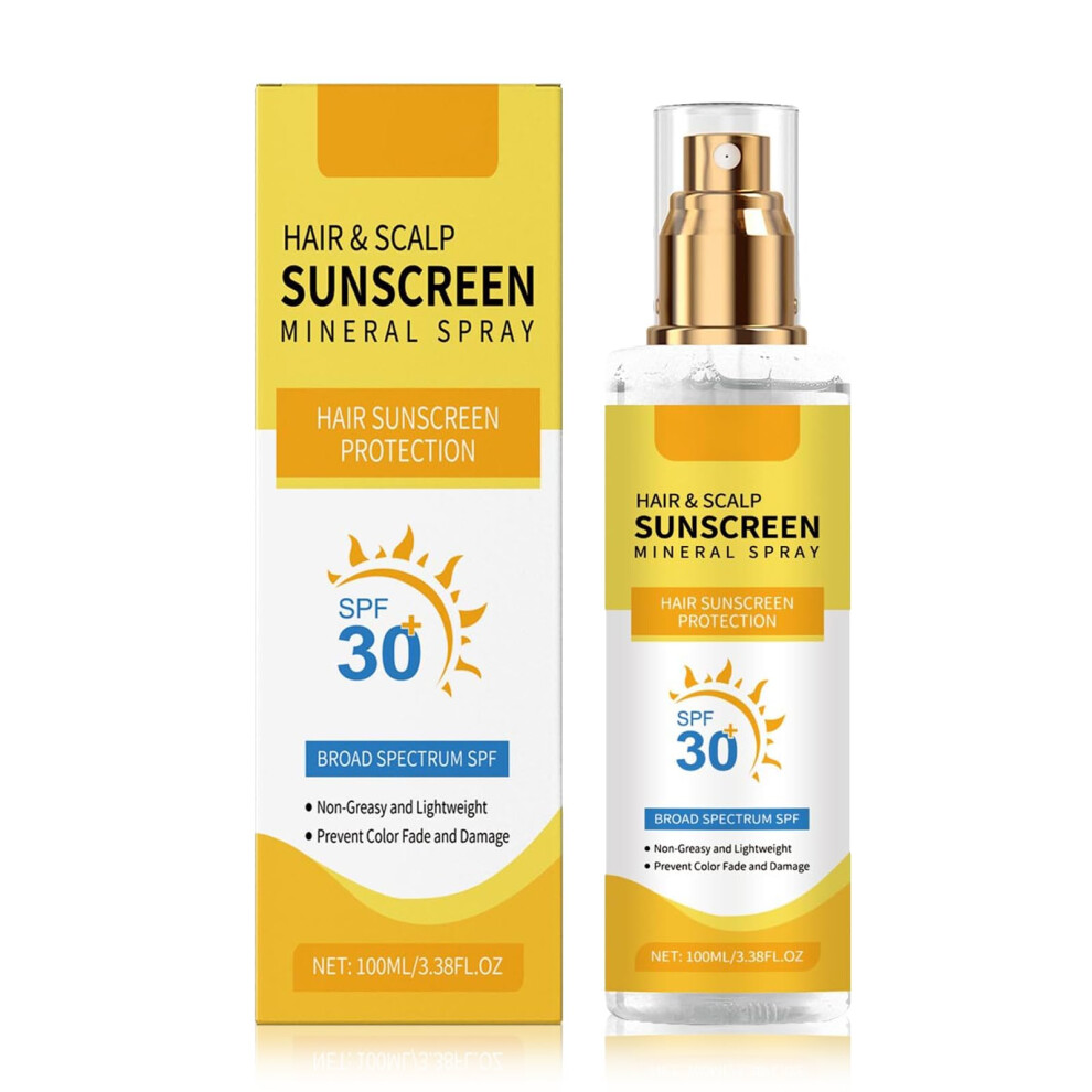 Hair Sunscreen Spray SPF 30 UV Protection for ColorTreated Hair and Scalp, Coconut Infused