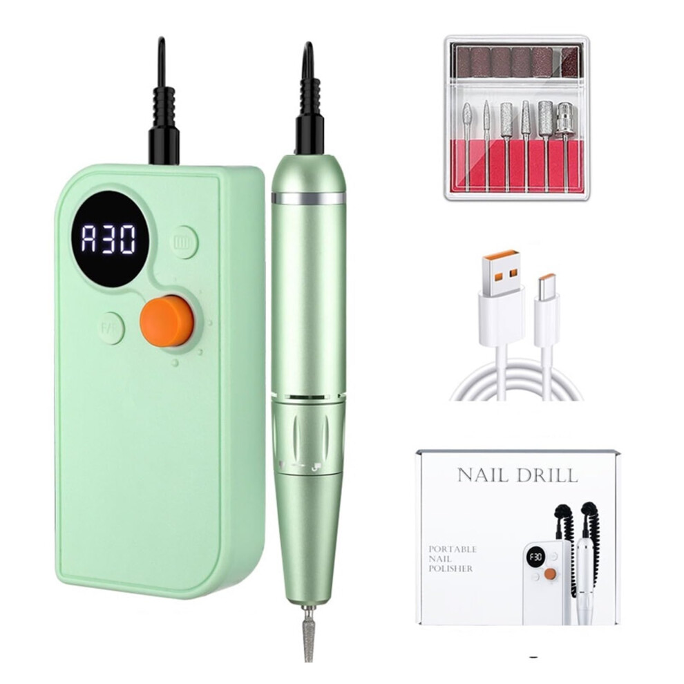 Professional Electric Nail File 30000RPM Rechargeable Low Noise LCD Cordless Nail Drill for Gel Nails