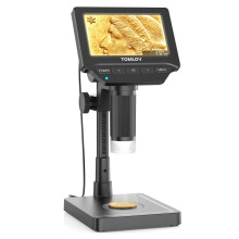 TOMLOV DM4W Digital Microscope with Weighing Scale: 4.3" Coin Microscope with IPS Screen, Error Coin Magnifier with Lights, Weight Scale for Collecto