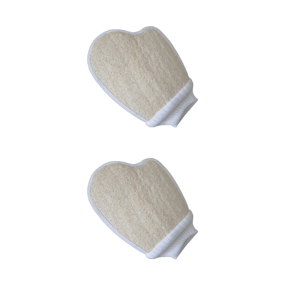 Loofah Bath Gloves for Deep Skin Exfoliation, Natural Fiber Shower Gloves for Dead Skin Removal