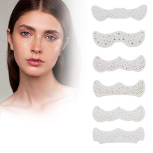 6PCS Glitter Face Gems Temporary Face Tattoos Waterproof Gold Glitter Freckles Stickers for Women Festival