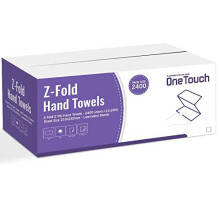 Interfold 2ply Towel Multifold, Luxury Soft Hand Paper Towel Z Fold Disposable - White (2400 Pieces)