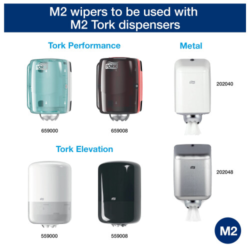 Tork Centrefeed Wiping Paper Plus White M2, Multipurpose, 2 x 368 Sheets, 601502 1