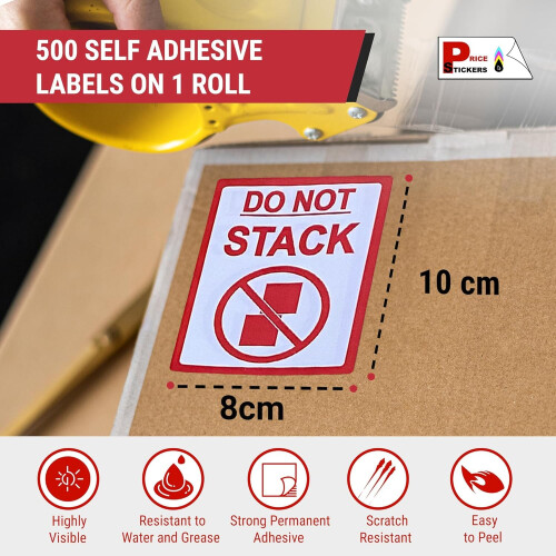 Pack of 500 'Do Not Stack' Packing Stickers/Sticky Labels - Other Quantities Available from This Listing 1