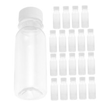 20Pcs Reusable Plastic Beverage Bottles with LeakProof Lids for Milk Juice and Homemade Drinks