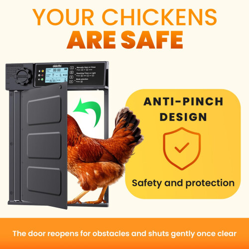 Okköbi Automatic Chicken Coop Door PRO - Light Sensor & Timer - 2