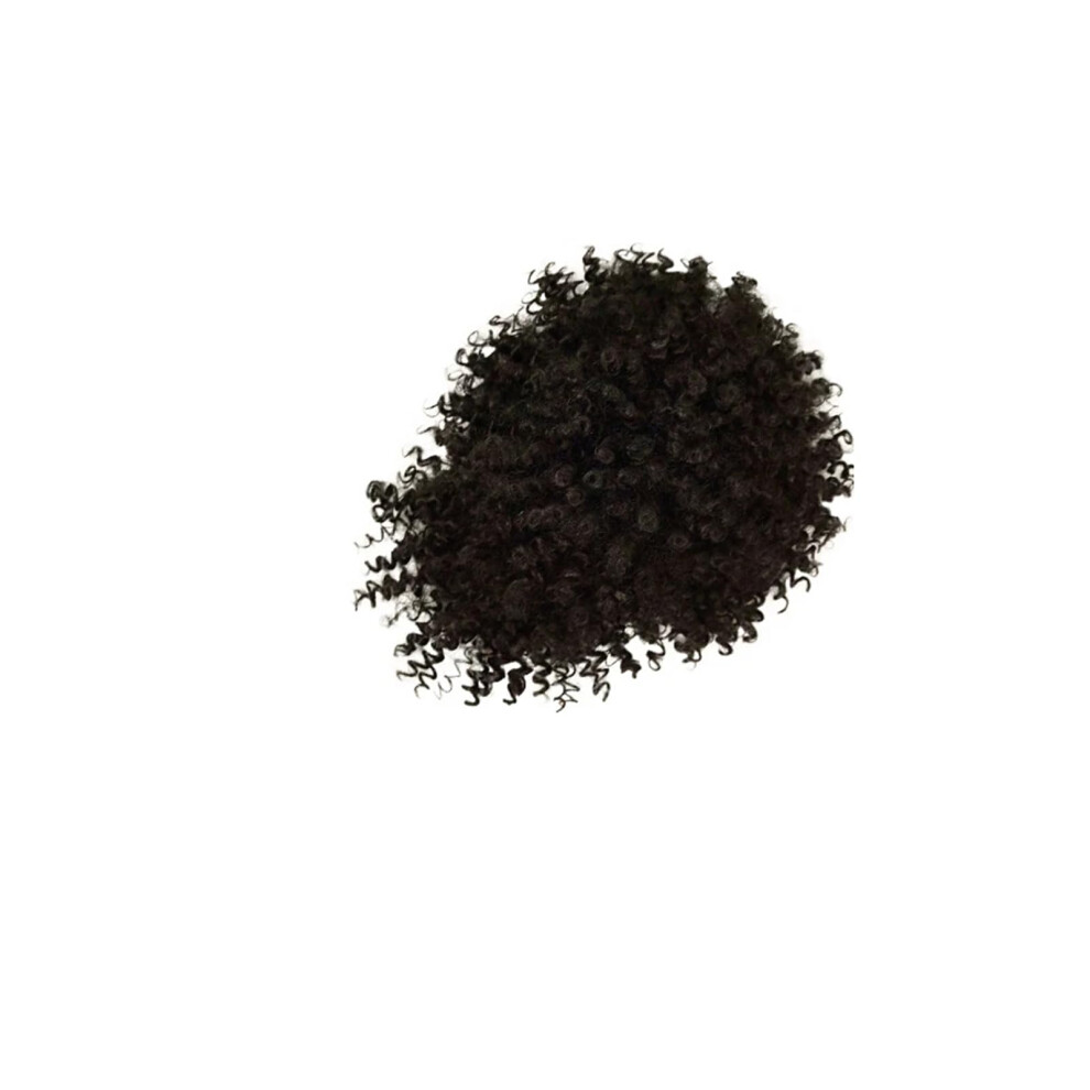 Unisex Afro Kinky Curly Ponytail With Bangs Synthetic Hair Bun Extension Natural Puff Drawstring Clipon