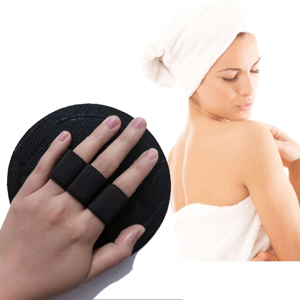 Exfoliating Bath Gloves 2pcs Natural Rubber Dual Texture Body Scrubber for Dead Skin Removal Shower