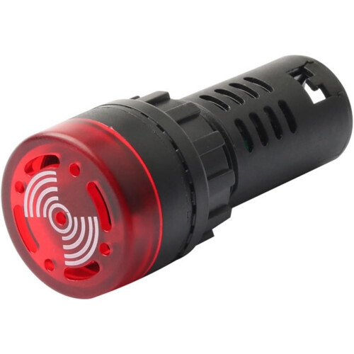 Industrial Warning Buzzer with Bright LED Light, Loud Intermittent Alarm AC/DC 24V Panel Mount 2