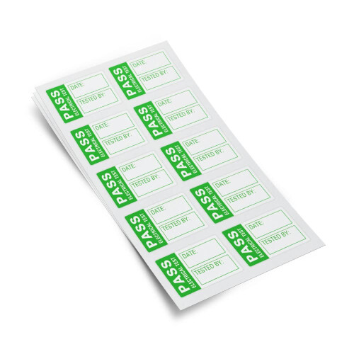 Martindale LAB1 PAT Test Labels-Small, White/Green 1