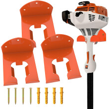 Heavy Duty Wall Mount Bracket for Lawn Mower and Trimmer, Powder Coated Steel Garage Organizer 3Pack