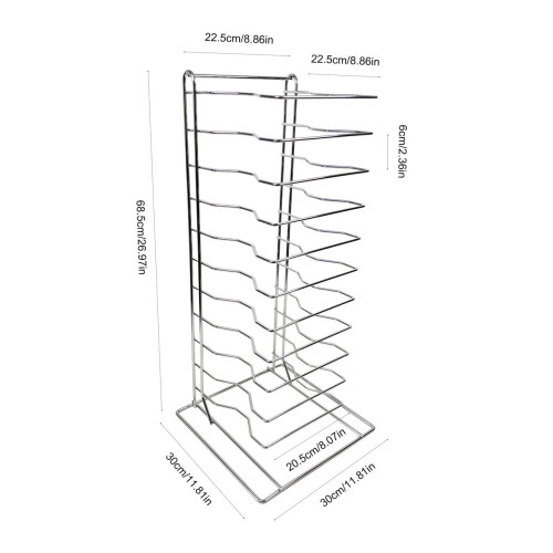 Baki Pizza Pan Rack 11-Slot Shelf Stack for Stacking Pans Trays Separator Screen 1