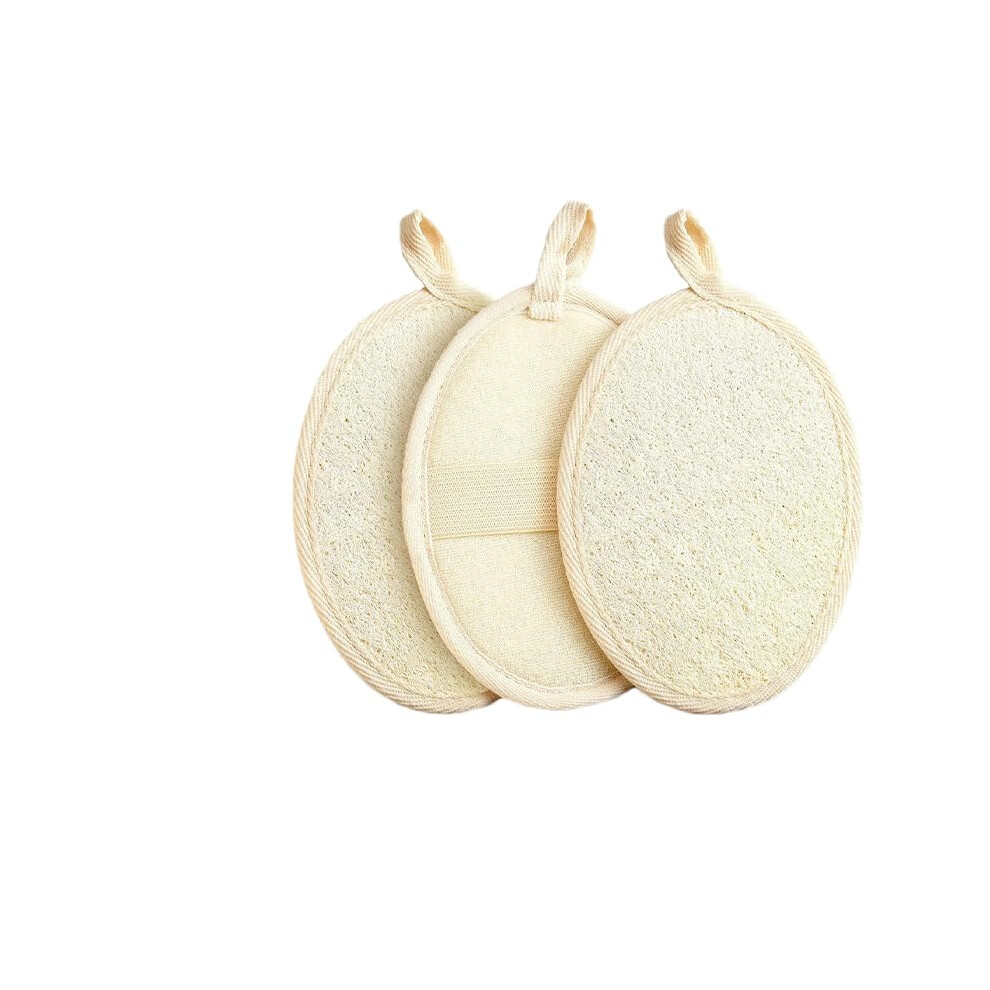 3 Pcs Natural Loofah Sponge Body Scrubber for Gentle Exfoliation, EcoFriendly Biodegradable Bath Pad