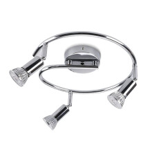 Modern Chrome Adjustable Ceiling Spotlights 3 Way Rotatable Light for Living Room Kitchen