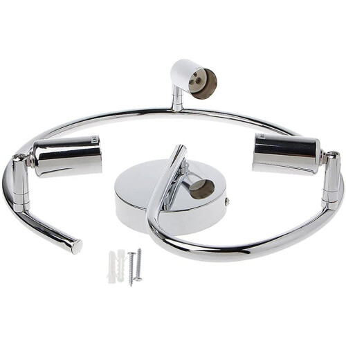 Modern Chrome Adjustable Ceiling Spotlights 3 Way Rotatable Light for Living Room Kitchen 2