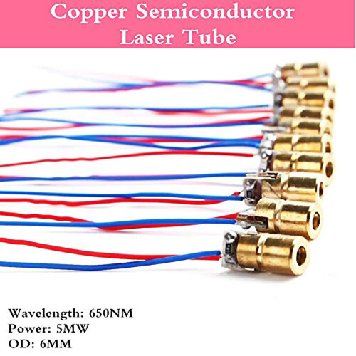 CESFONJER 15pcs 3V Red Dot Laser Head - 5mW 650nm Red Laser Diode 1