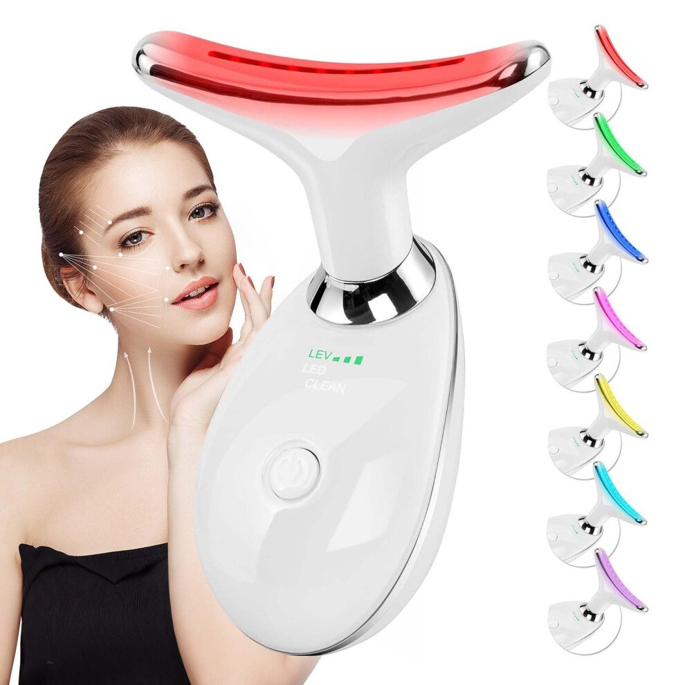 Light Led Facial Massager For Face And Neck With 7Color Therapy And Skin Rejuvenation