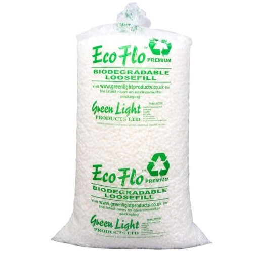 BIODEGRADABLE Packing Peanuts Polystyrene Chips ECO-FLO Void Fill (15 Cubic ECO-FLO)