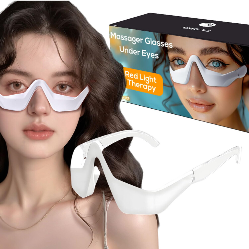 Under Eye Therapy Glasses With Led Eye Massager For Circles, Wrinkles And Puffiness Red/Light/Dark